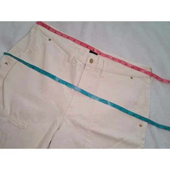 J.Crew Camp Pocket Wide Leg Jean Ecru Wash High Rise CH917 $128 Size 31 NWT - Picture 9 of 12